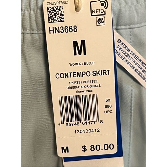 NWT $80 Adidas Gender Neutral Contempo Light Blue Wrap Skirt Tennis, Pickle Ball - Picture 10 of 15